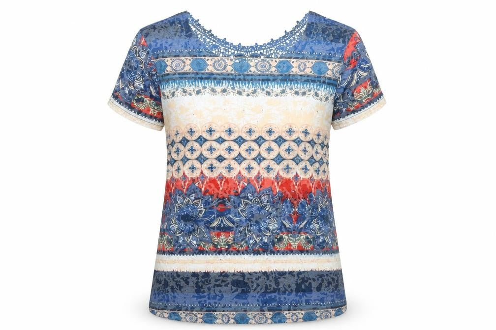 Womens UK Size S Just Elegance Multicoloured Tunic T-Shirt