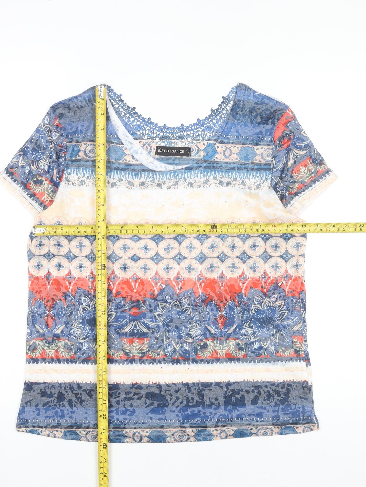 Womens UK Size S Just Elegance Multicoloured Tunic T-Shirt
