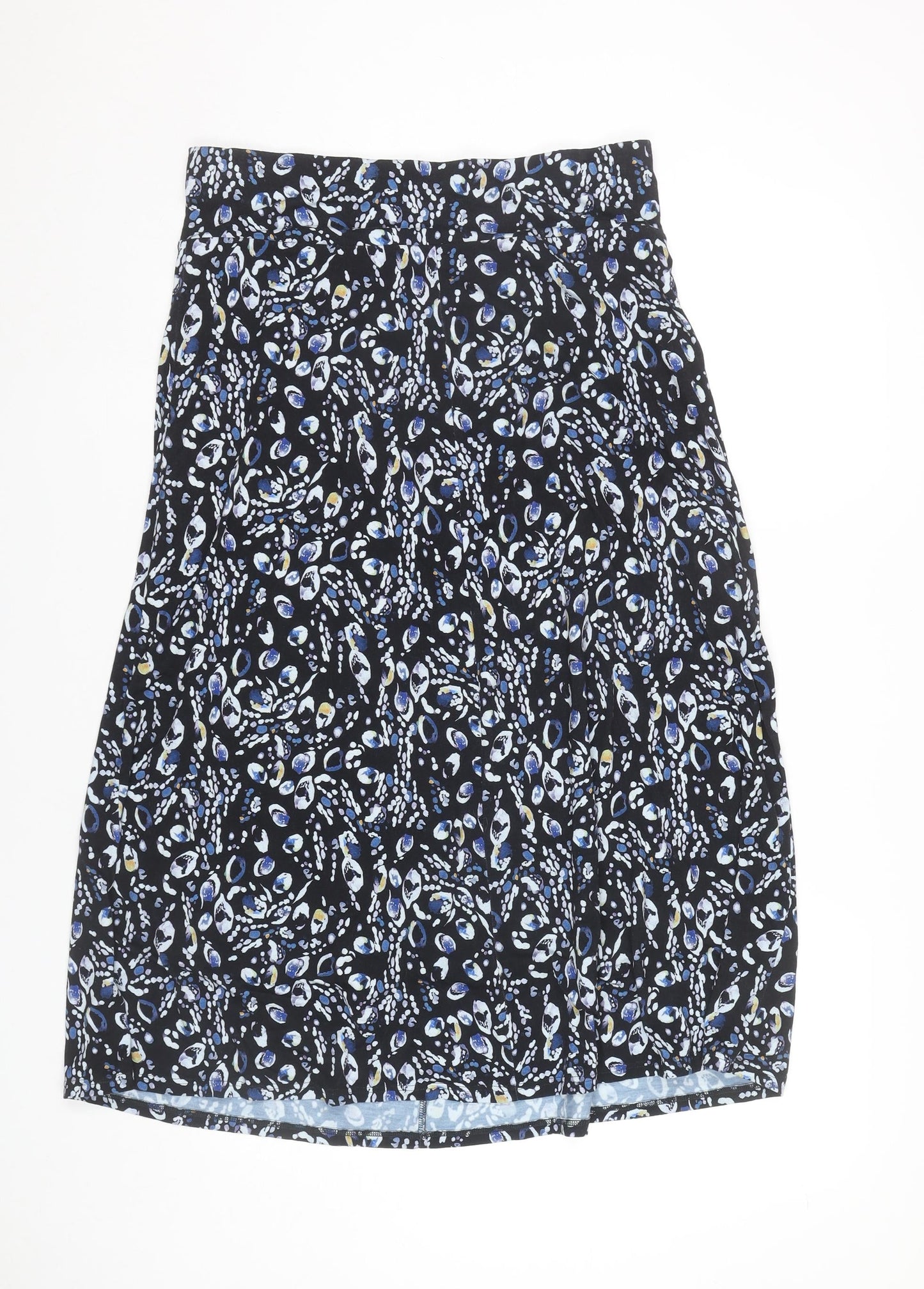 David Nieper Womens Black Blue Floral Stretch Pencil Skirt Size 14