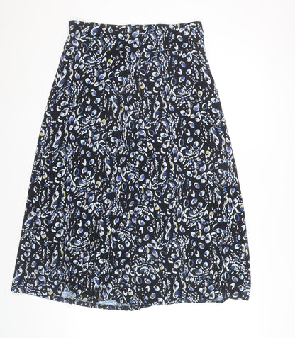 David Nieper Womens Black Blue Floral Stretch Pencil Skirt Size 14