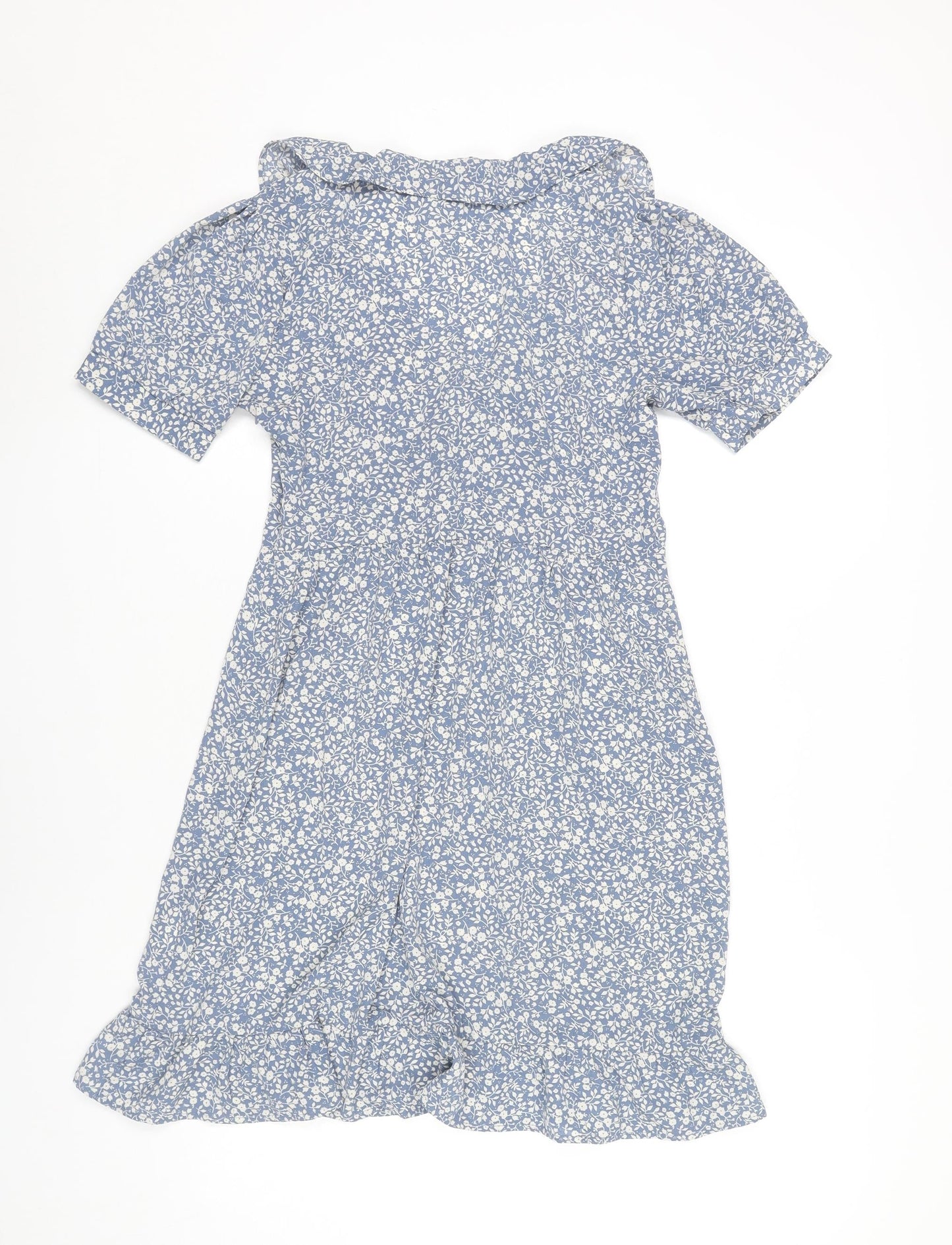 Brave Soul Women’s Blue Floral XS Wrap Dress Short Sleeve Summer