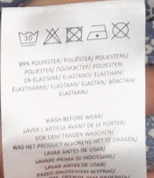 Brave Soul Women’s Blue Floral XS Wrap Dress Short Sleeve Summer