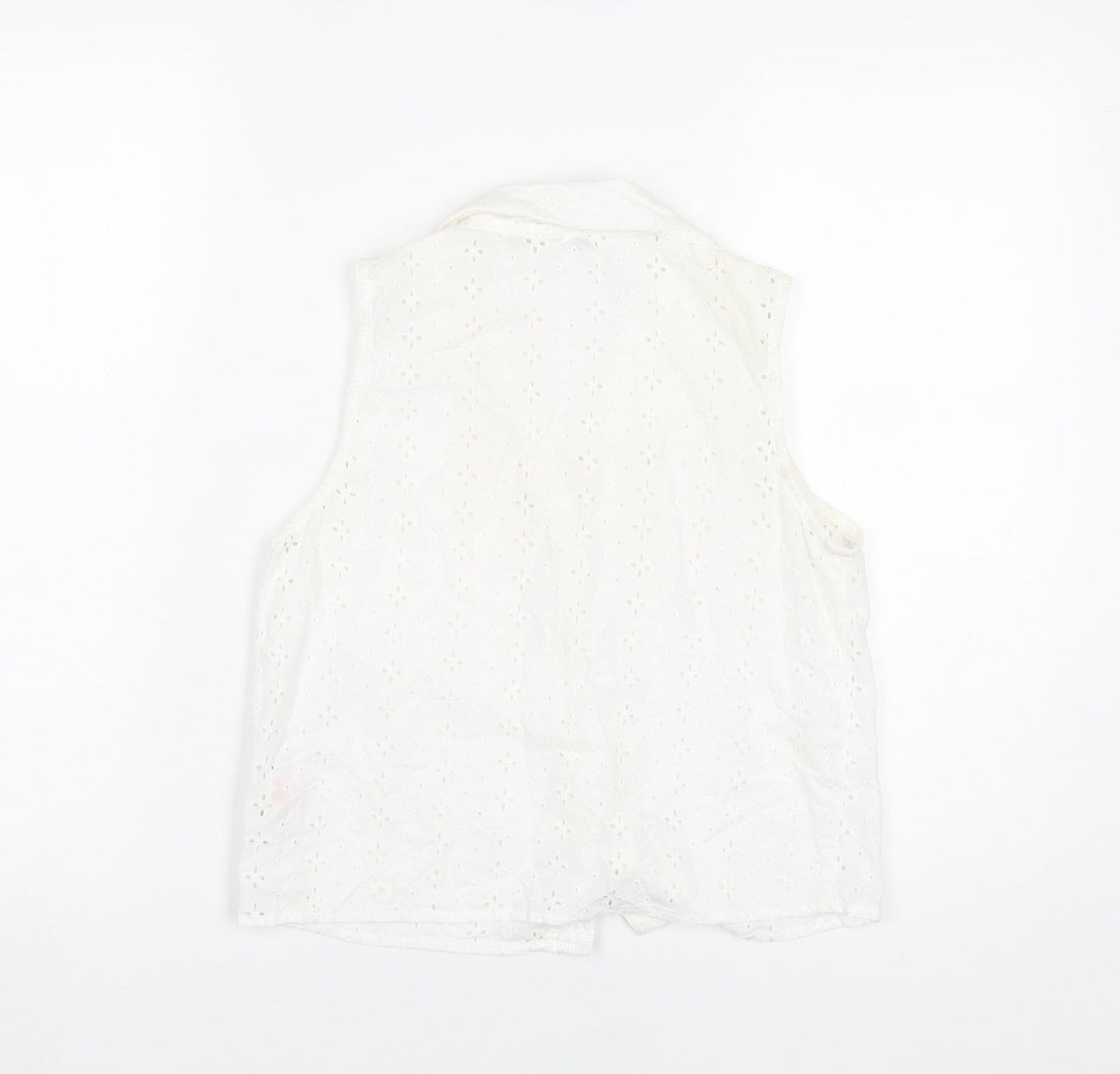 Miss Selfridge Womens White Cotton Sleeveless Blouse UK 8