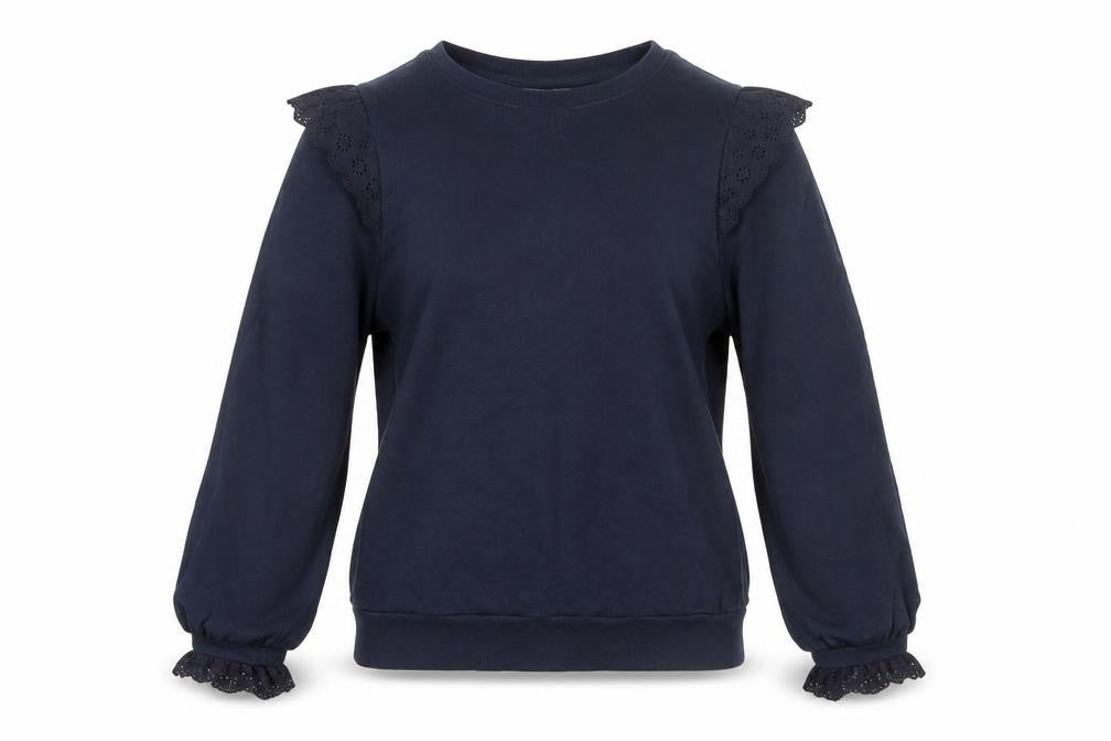 Marks and Spencer Women’s Navy Sweatshirt Size 8 Cotton Ruffle