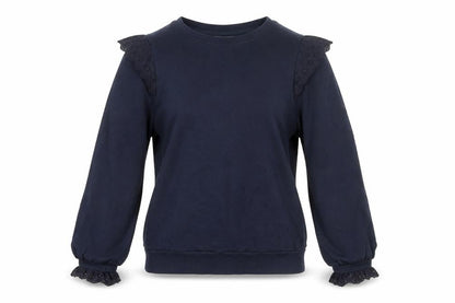 Marks and Spencer Women’s Navy Sweatshirt Size 8 Cotton Ruffle