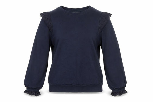 Marks and Spencer Women’s Navy Sweatshirt Size 8 Cotton Ruffle