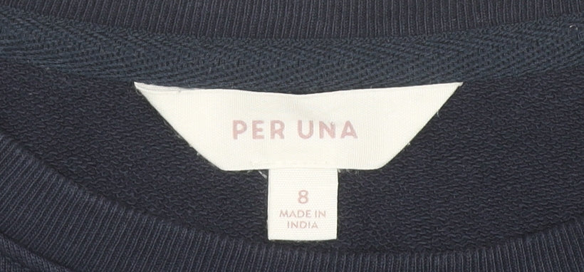 Marks and Spencer Women’s Navy Sweatshirt Size 8 Cotton Ruffle