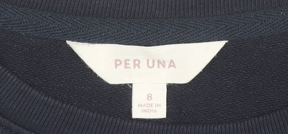 Marks and Spencer Women’s Navy Sweatshirt Size 8 Cotton Ruffle