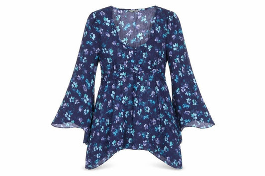 Womens UK Size 10 Marks and Spencer Blue Tunic Blouse