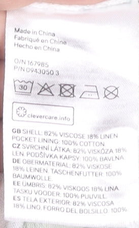 H&M Womens White Tropical Wide Leg Sleeveless Jumpsuit Size S