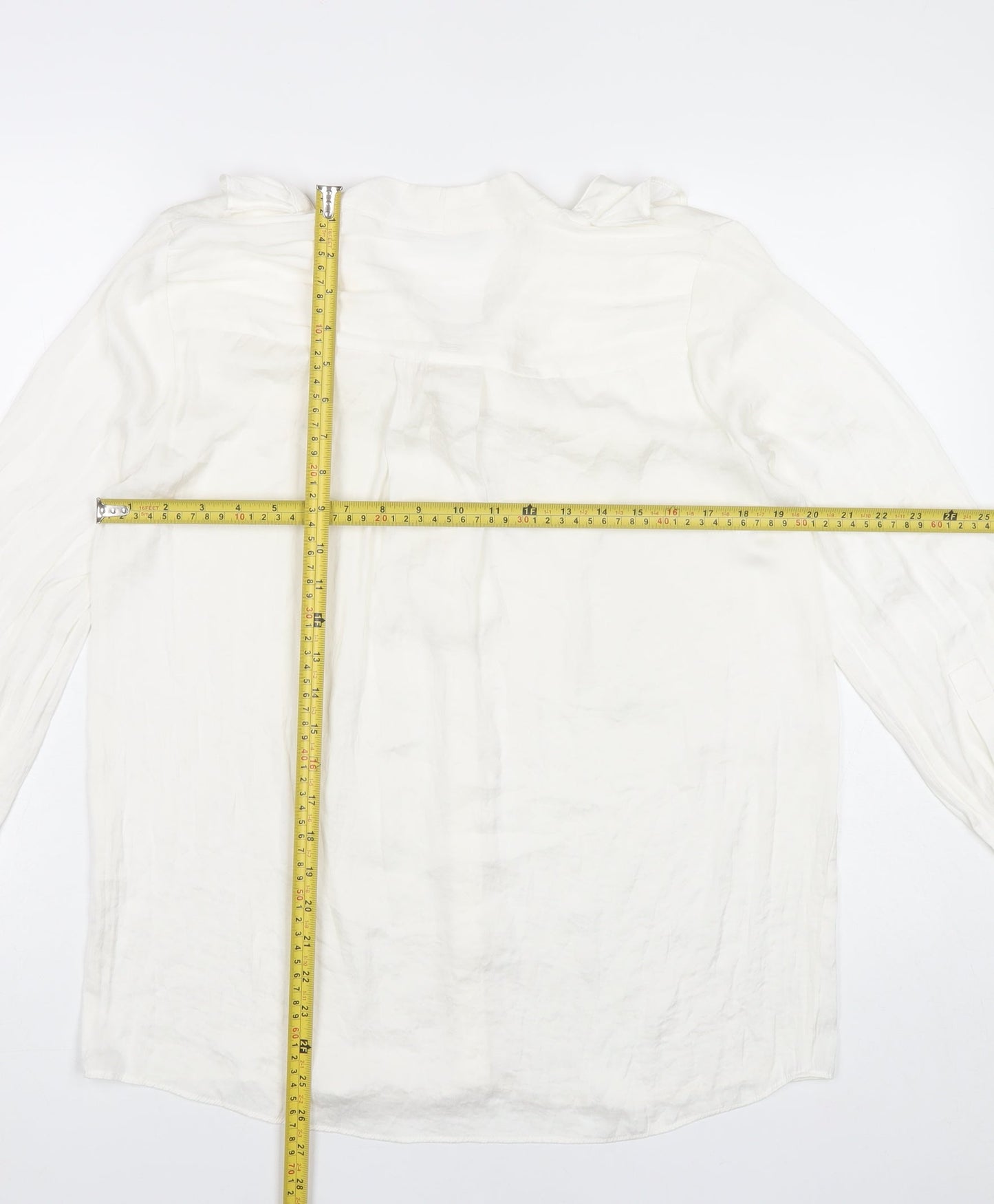 Womens UK Size 12 Marks and Spencer White Tunic Blouse