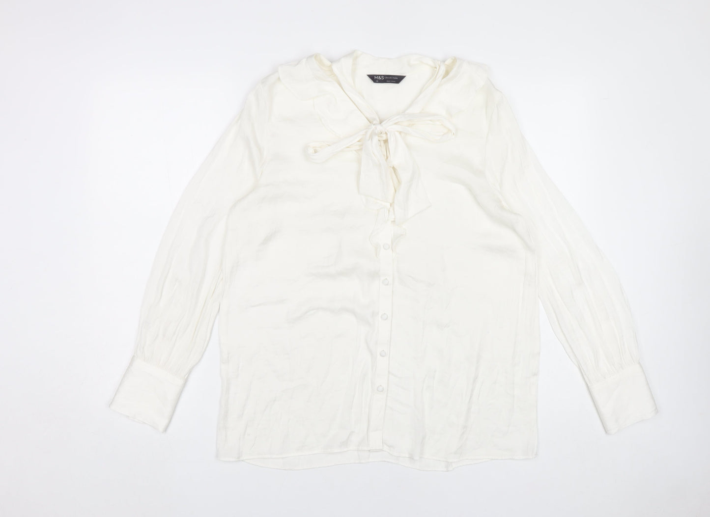 Womens UK Size 12 Marks and Spencer White Tunic Blouse