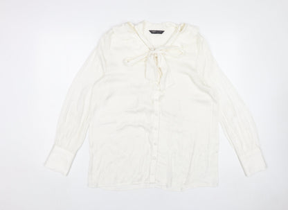 Womens UK Size 12 Marks and Spencer White Tunic Blouse