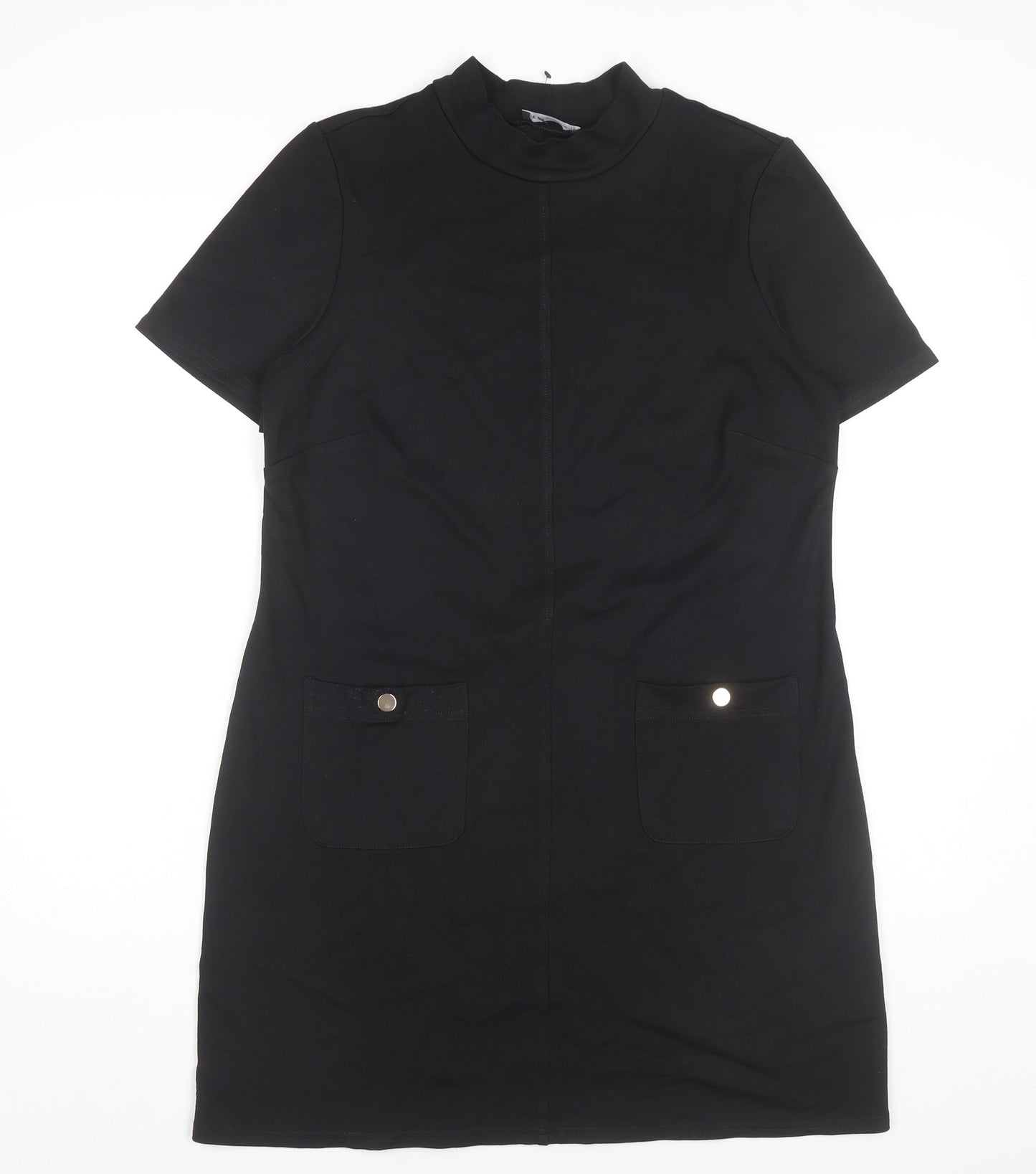 Et Vous Womens Black Size 12 Shift Dress Short Sleeve Workwear