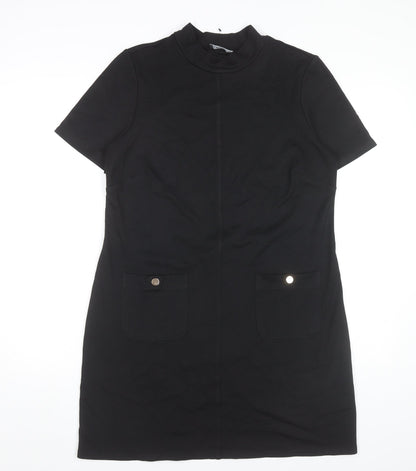 Et Vous Womens Black Size 12 Shift Dress Short Sleeve Workwear