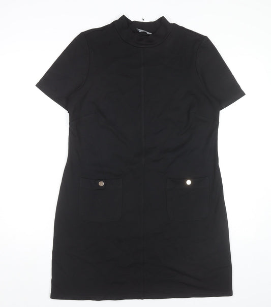 Et Vous Womens Black Size 12 Shift Dress Short Sleeve Workwear