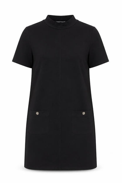 Et Vous Womens Black Size 12 Shift Dress Short Sleeve Workwear