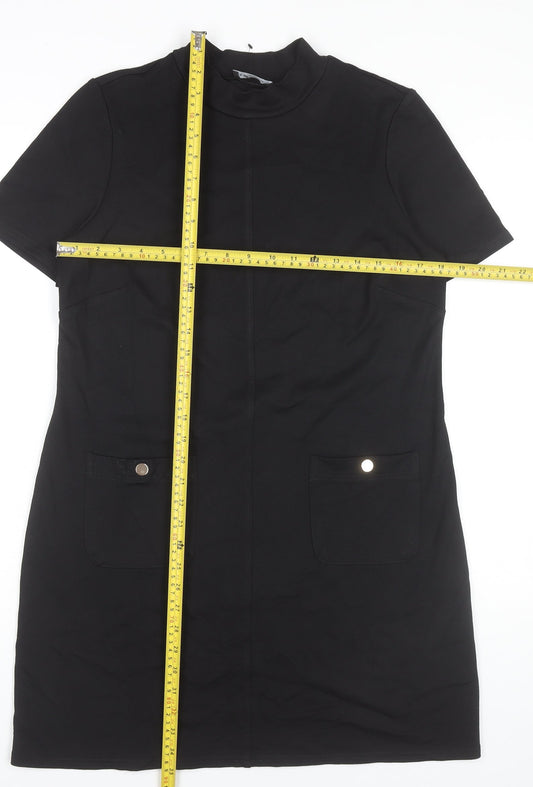 Et Vous Womens Black Size 12 Shift Dress Short Sleeve Workwear