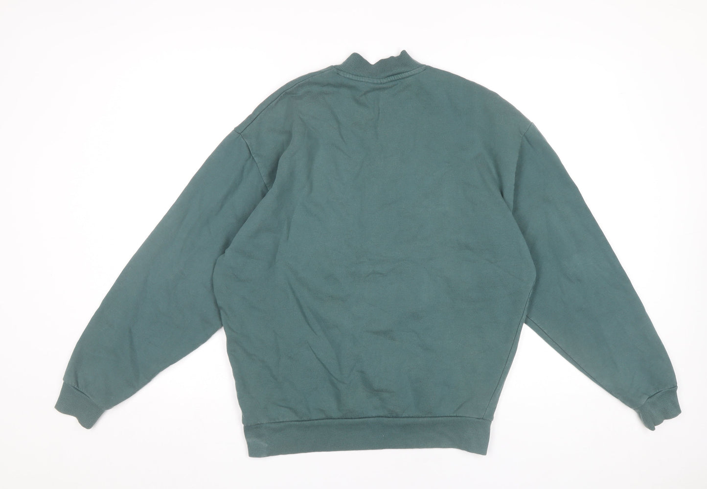 Mens UK Size XS ASOS Green 1/4 Zip Sweatshirt