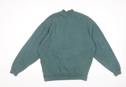 Mens UK Size XS ASOS Green 1/4 Zip Sweatshirt