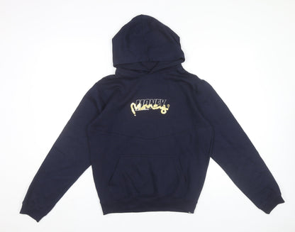Money Boys Blue Pullover Hoodie 10-11 Years Logo Graphic Print