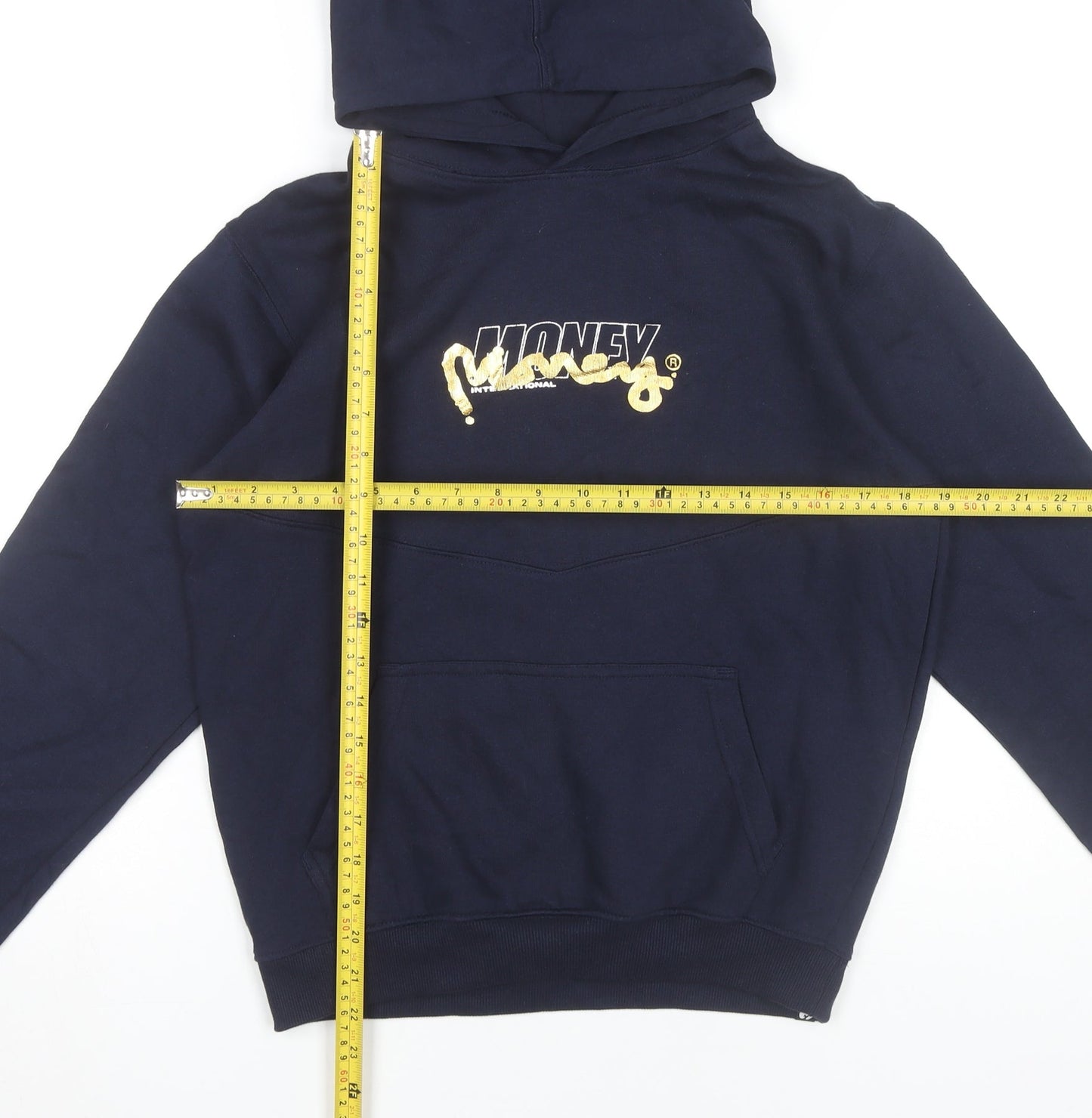 Money Boys Blue Pullover Hoodie 10-11 Years Logo Graphic Print