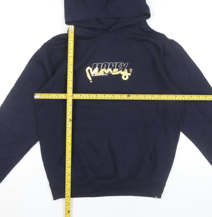Money Boys Blue Pullover Hoodie 10-11 Years Logo Graphic Print
