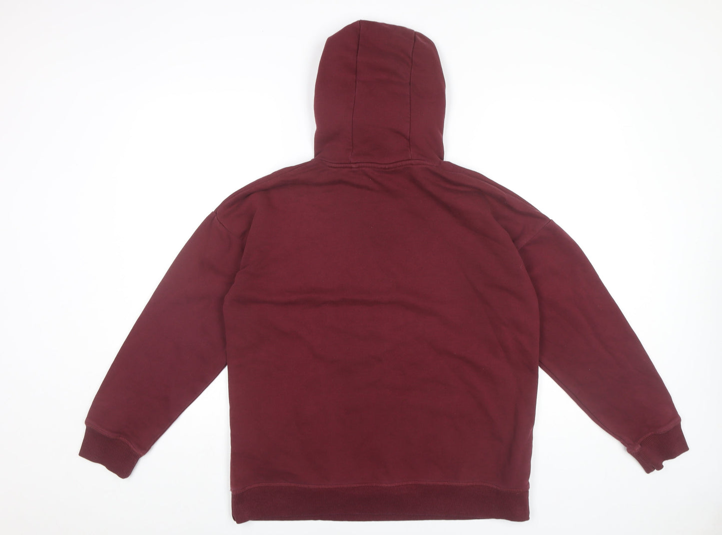 Next Women’s Burgundy Hoodie UK 14 Pullover Bonjour Print