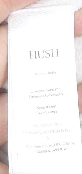 Hush Women’s Grey Cotton Sweatshirt Small Retro Stripe Crew Neck