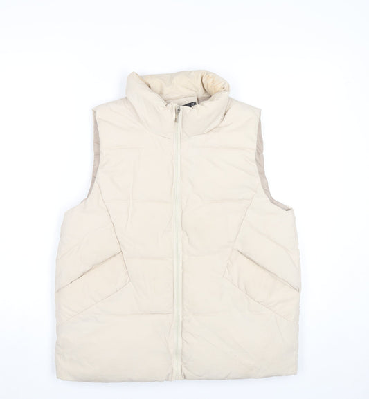I Saw It First Women’s Beige Puffer Gilet Waistcoat Size 10