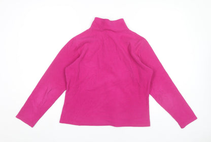 The North Face Girls Pink Fleece Sweatshirt XL (18 Years) 1/4 Zip Pullover