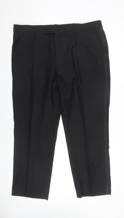 Jeff Banks Men's Black Wool Dress Pants 42in Waist Regular Fit