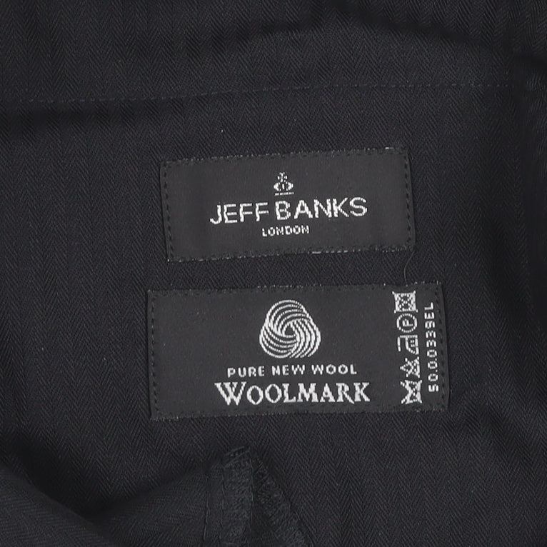 Jeff Banks Men's Black Wool Dress Pants 42in Waist Regular Fit