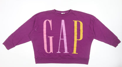 GAP Womens Purple XL Pullover Crew Neck Logo Sweatshirt