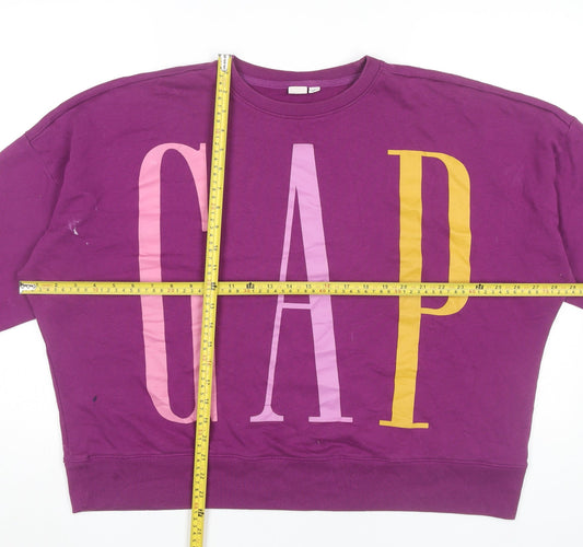 GAP Womens Purple XL Pullover Crew Neck Logo Sweatshirt