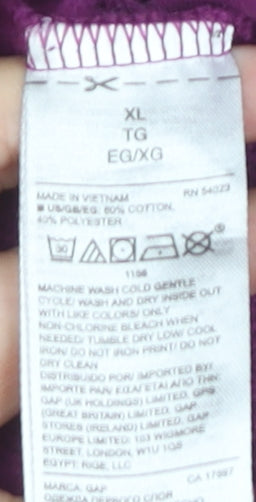 GAP Womens Purple XL Pullover Crew Neck Logo Sweatshirt