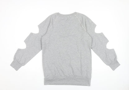 Oh My Days Womens Grey Graphic Pullover Sweatshirt UK 8