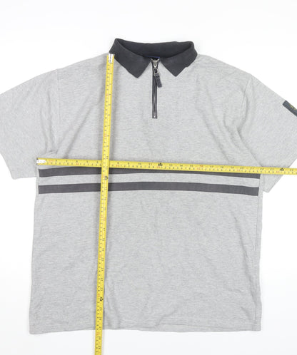 Off Shore Equipment Men’s Grey Polo Shirt L Vintage Zip Collar