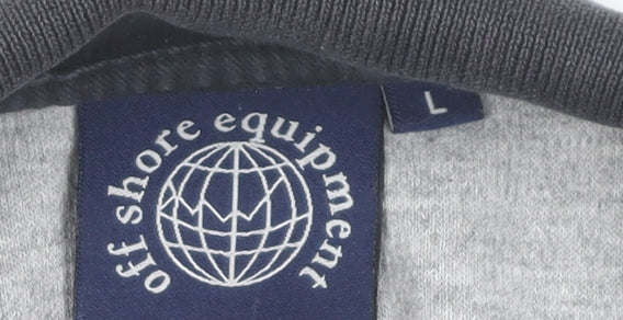 Off Shore Equipment Men’s Grey Polo Shirt L Vintage Zip Collar