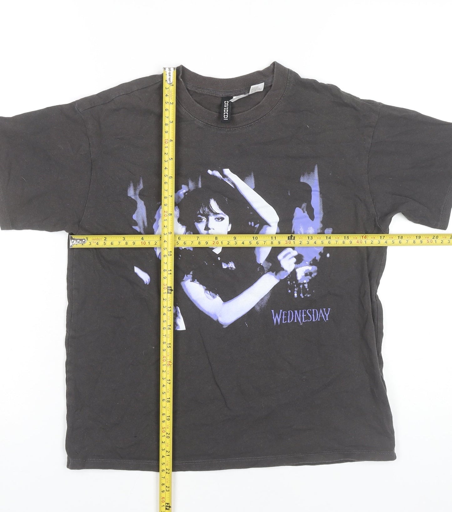 Womens UK Size 2XS H&M Divided Black Basic T-Shirt