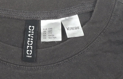Womens UK Size 2XS H&M Divided Black Basic T-Shirt