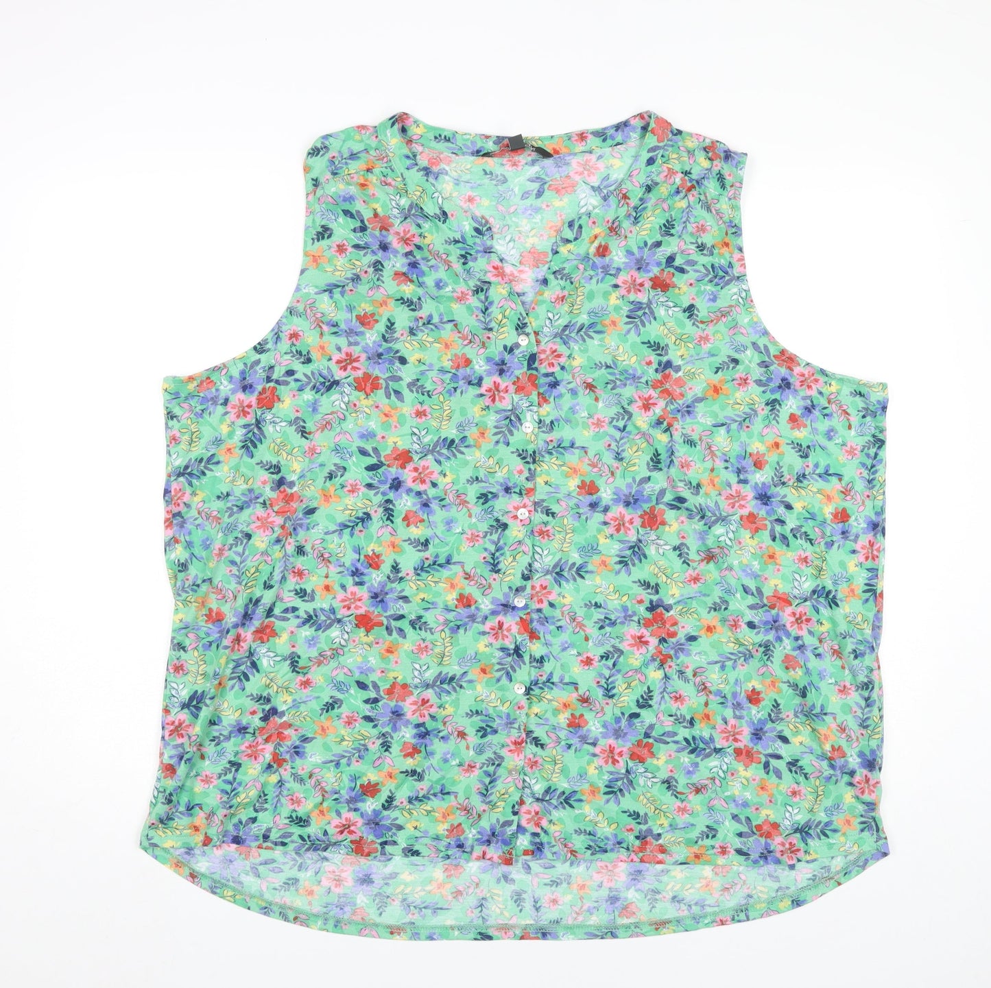 Bonmarché Womens Multicoloured Floral Sleeveless Blouse Size 28