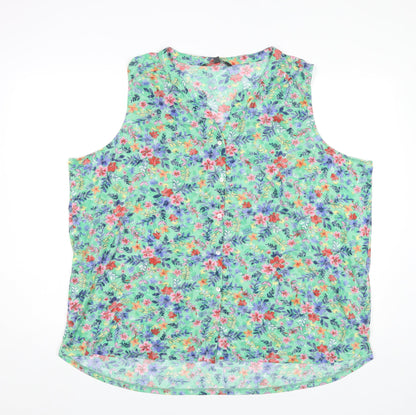 Bonmarché Womens Multicoloured Floral Sleeveless Blouse Size 28