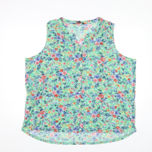 Bonmarché Womens Multicoloured Floral Sleeveless Blouse Size 28