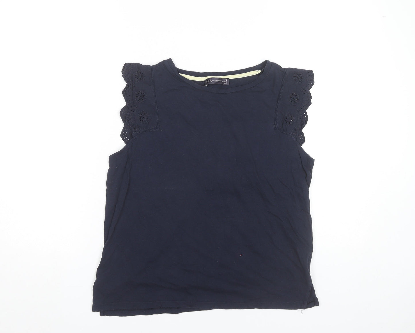 Womens UK Size 12 Marks and Spencer Blue Basic Blouse