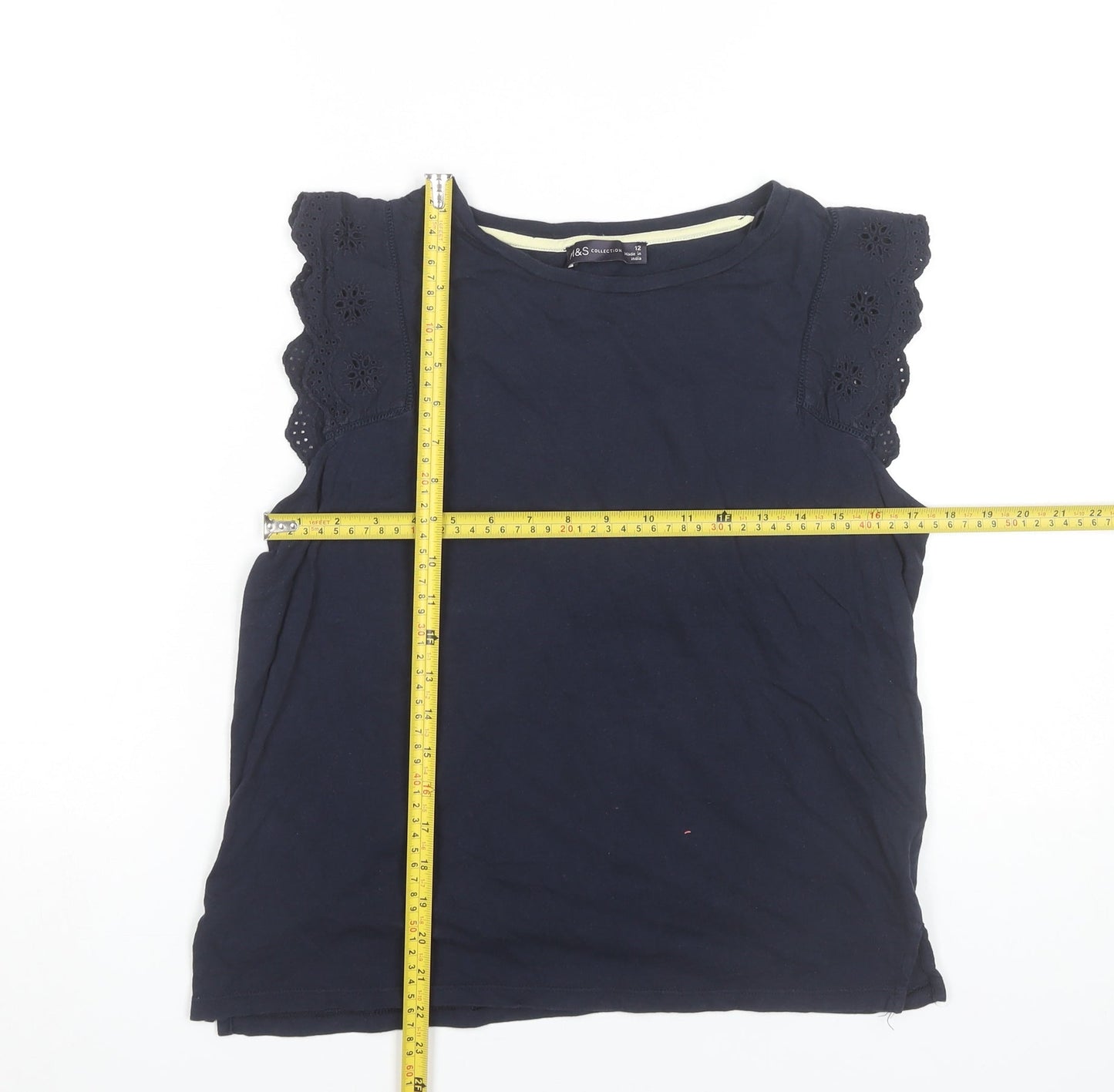 Womens UK Size 12 Marks and Spencer Blue Basic Blouse