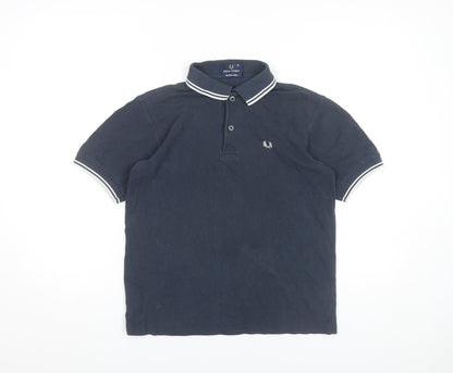 Fred Perry Men's Navy Blue XS Polo Shirt Cotton Slim Fit