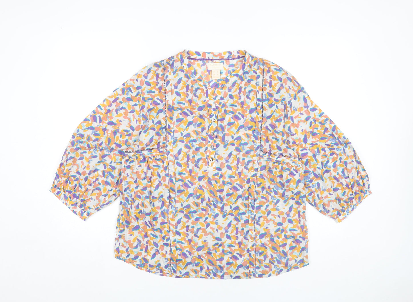 Barefoot Clothing Women’s Multicoloured Cotton Blouse UK 14 Tunic