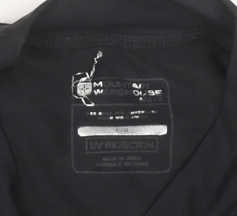 Mountain Warehouse Men’s Black L Athletic T-Shirt with UV Protection