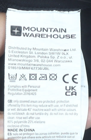 Mountain Warehouse Men’s Black L Athletic T-Shirt with UV Protection